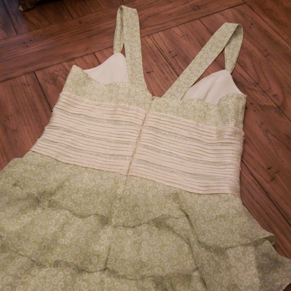 Kay Unger Mint silk tiered dress - Picture 3 of 3